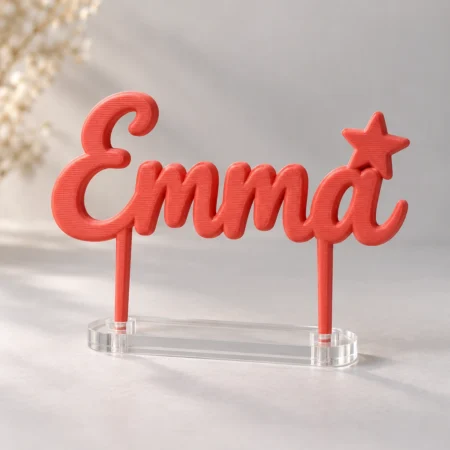 Illustrative example: Personalized 3D-printed Emma cake topper - illustrative example