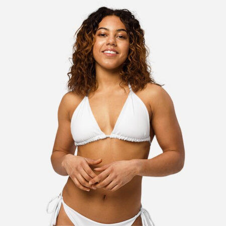 All-Over Print Padded String Bikini Top