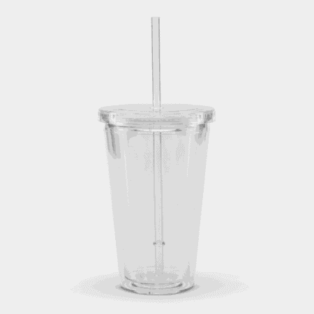 Double Wall Clear Plastic Tumbler (16 oz)